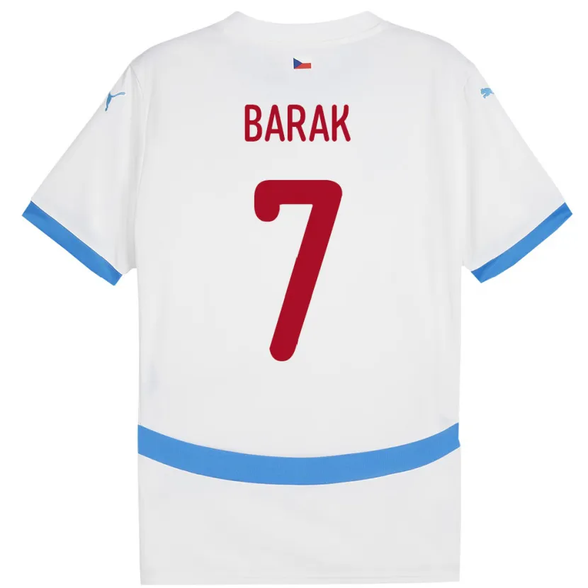 Danxen Kinderen Tsjechië Antonín Barák #7 Wit Uitshirt Uittenue 24-26 T-Shirt
