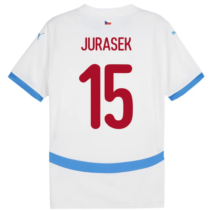 Danxen Kinderen Tsjechië David Jurásek #15 Wit Uitshirt Uittenue 24-26 T-Shirt