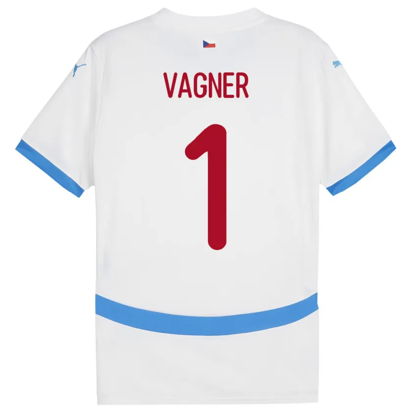 Danxen Kinderen Tsjechië Matyas Vagner #1 Wit Uitshirt Uittenue 24-26 T-Shirt