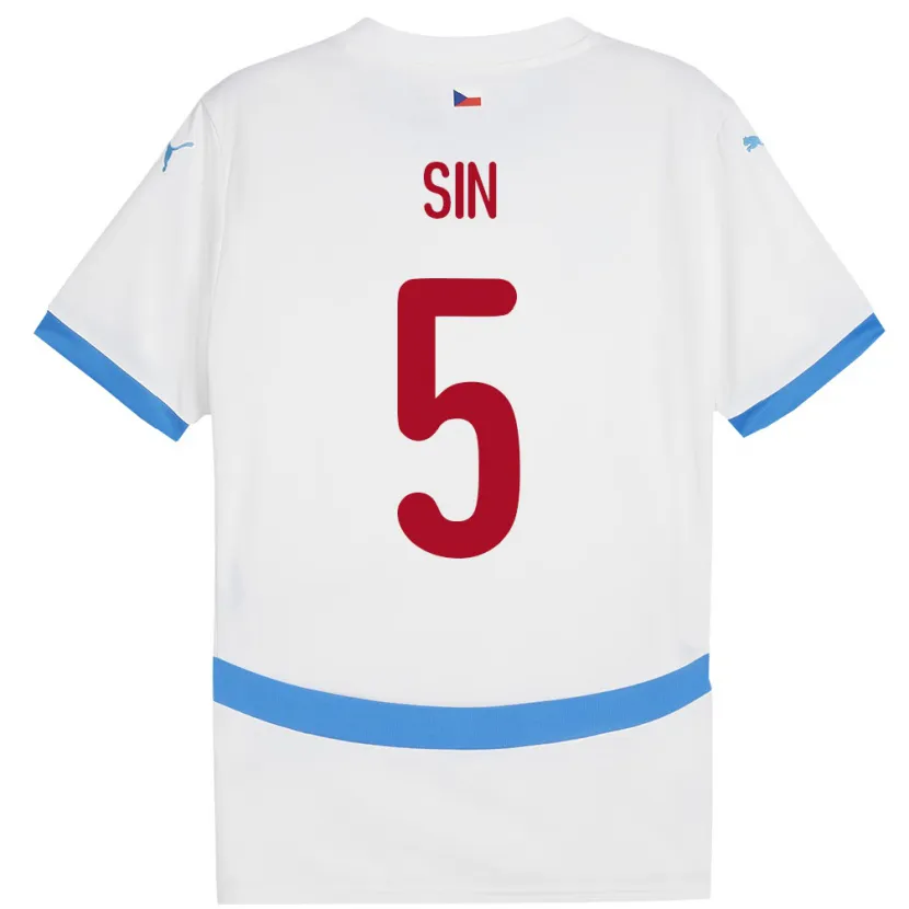 Danxen Kinderen Tsjechië Matej Sin #5 Wit Uitshirt Uittenue 24-26 T-Shirt