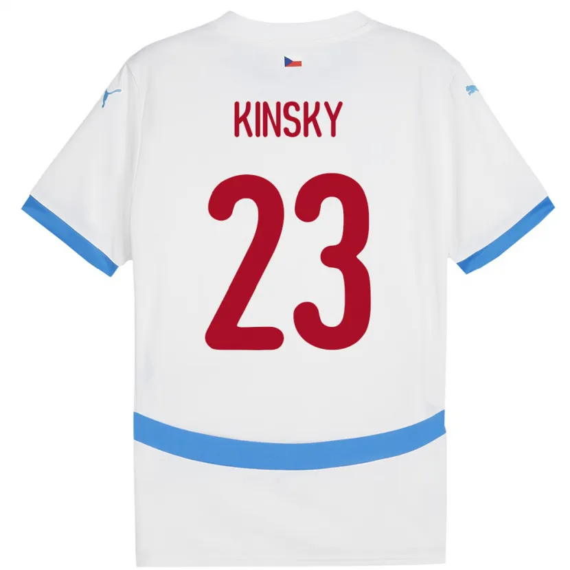 Danxen Kinderen Tsjechië Antonin Kinsky #23 Wit Uitshirt Uittenue 24-26 T-Shirt