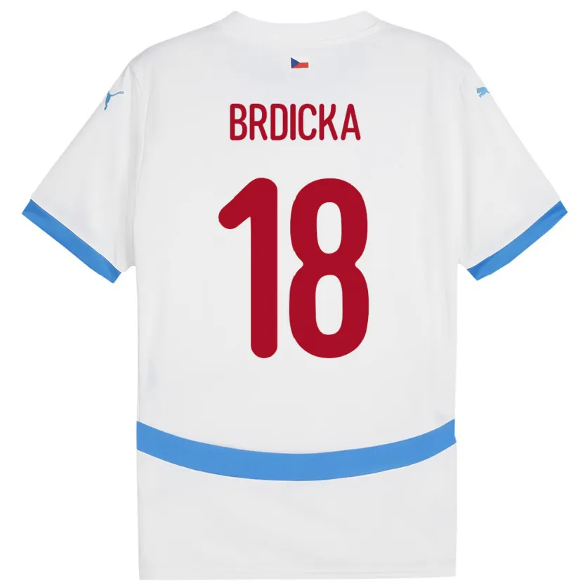 Danxen Kinderen Tsjechië Filip Brdicka #18 Wit Uitshirt Uittenue 24-26 T-Shirt
