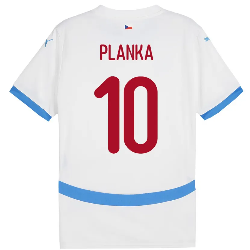 Danxen Kinderen Tsjechië David Planka #10 Wit Uitshirt Uittenue 24-26 T-Shirt