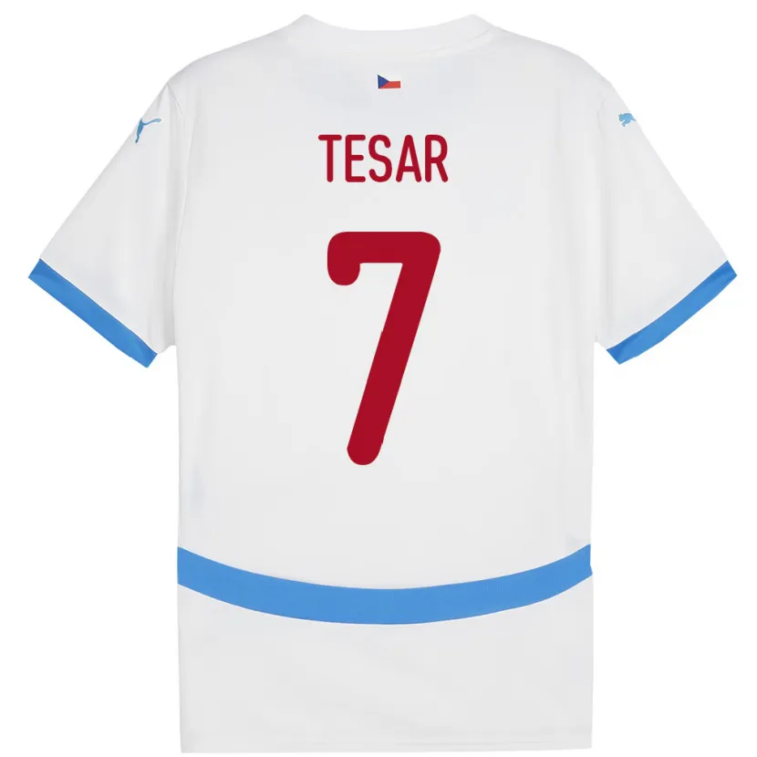 Danxen Kinderen Tsjechië Simon Tesar #7 Wit Uitshirt Uittenue 24-26 T-Shirt