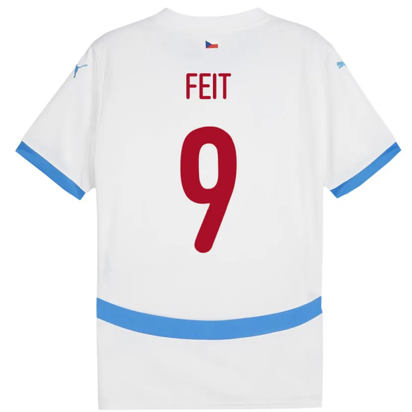 Danxen Kinderen Tsjechië Jan Feit #9 Wit Uitshirt Uittenue 24-26 T-Shirt