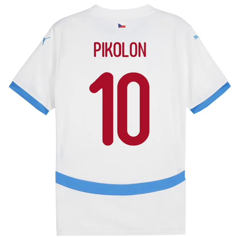 Danxen Kinderen Tsjechië Samuel Pikolon #10 Wit Uitshirt Uittenue 24-26 T-Shirt