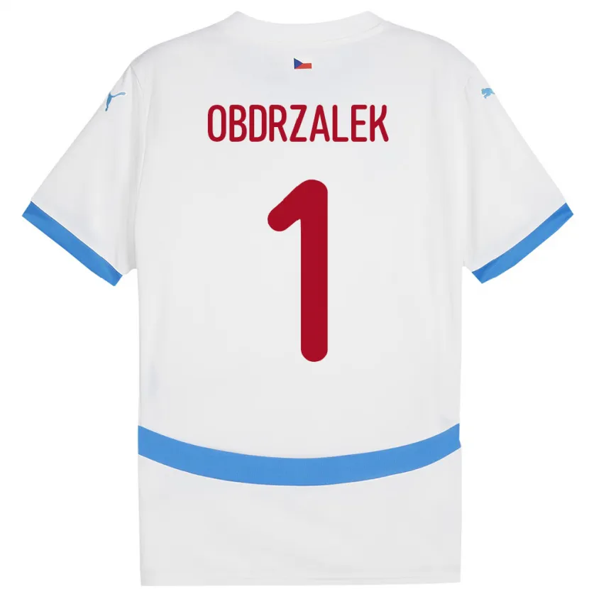 Danxen Kinderen Tsjechië Marek Obdrzalek #1 Wit Uitshirt Uittenue 24-26 T-Shirt