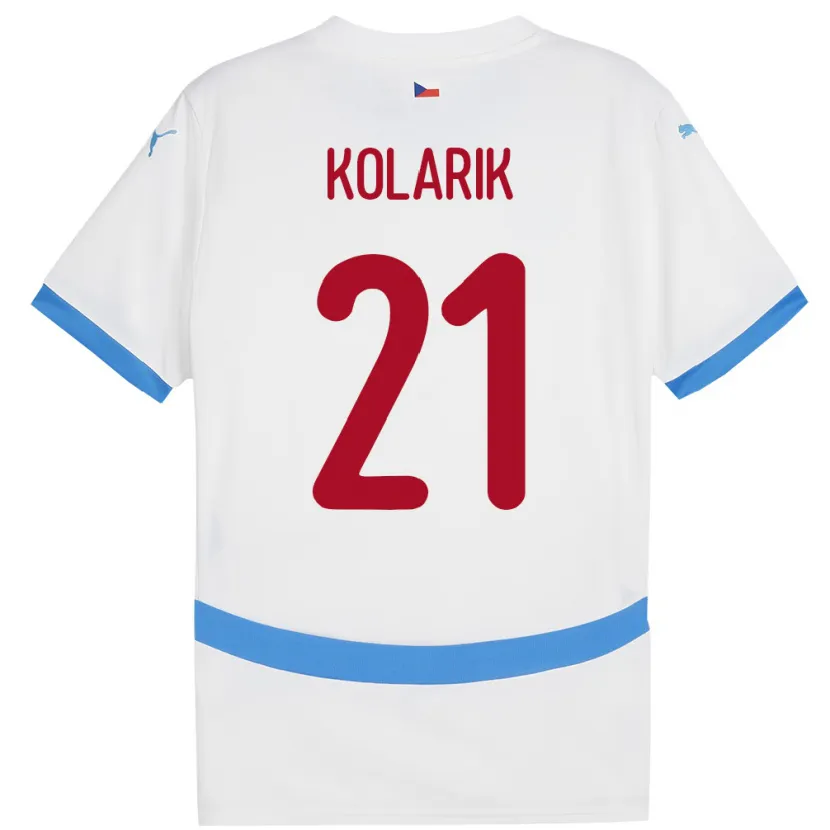 Danxen Kinderen Tsjechië Josef Kolarik #21 Wit Uitshirt Uittenue 24-26 T-Shirt