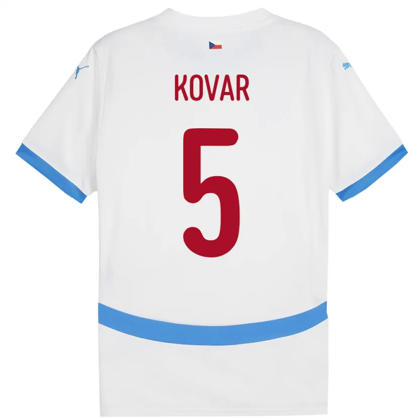 Danxen Kinderen Tsjechië Martin Kovar #5 Wit Uitshirt Uittenue 24-26 T-Shirt
