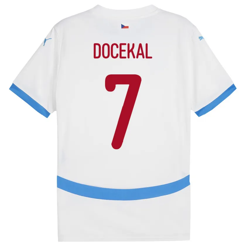 Danxen Kinderen Tsjechië Tomas Docekal #7 Wit Uitshirt Uittenue 24-26 T-Shirt