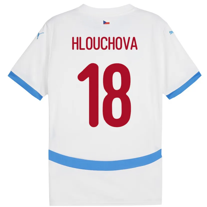 Danxen Kinderen Tsjechië Radka Hlouchová #18 Wit Uitshirt Uittenue 24-26 T-Shirt