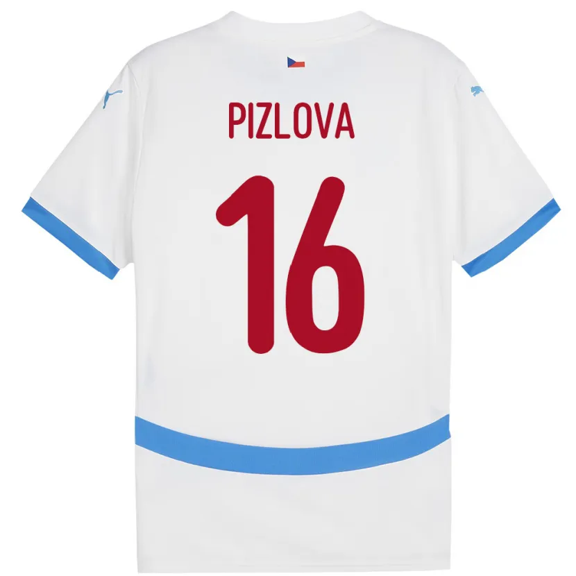 Danxen Kinderen Tsjechië Ivana Pižlová #16 Wit Uitshirt Uittenue 24-26 T-Shirt