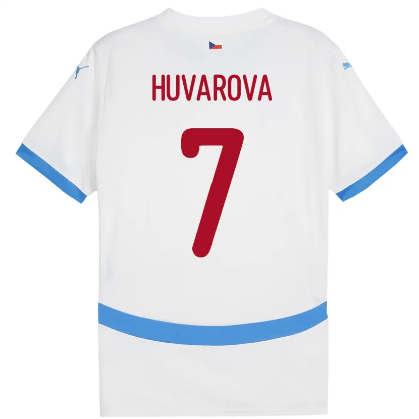 Danxen Kinderen Tsjechië Dominika Huvarová #7 Wit Uitshirt Uittenue 24-26 T-Shirt