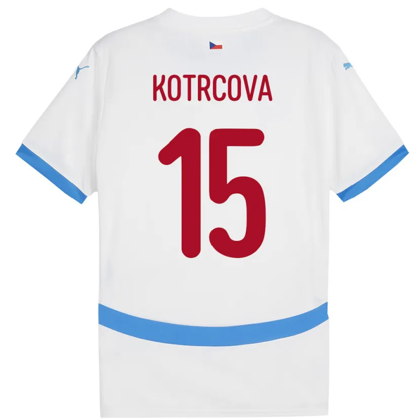 Danxen Kinderen Tsjechië Kateřina Kotrčová #15 Wit Uitshirt Uittenue 24-26 T-Shirt