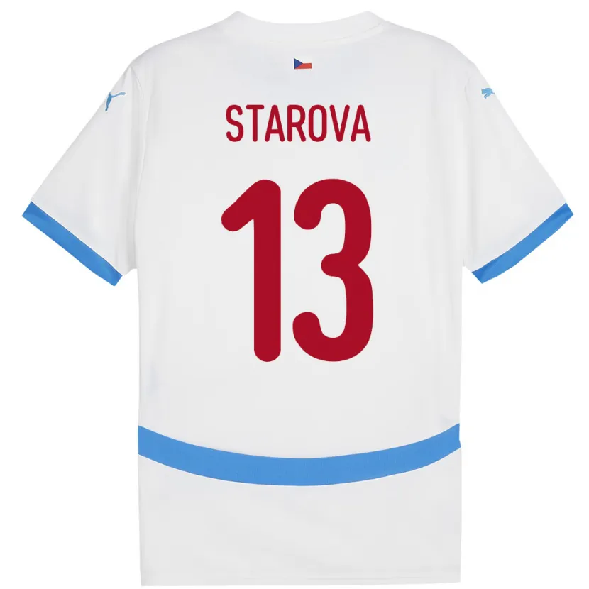 Danxen Kinderen Tsjechië Antonie Stárová #13 Wit Uitshirt Uittenue 24-26 T-Shirt