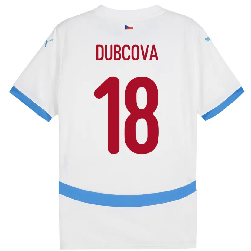 Danxen Kinderen Tsjechië Kamila Dubcová #18 Wit Uitshirt Uittenue 24-26 T-Shirt