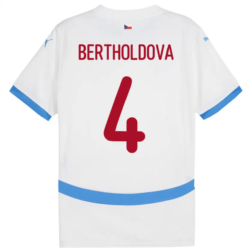 Danxen Kinderen Tsjechië Petra Bertholdová #4 Wit Uitshirt Uittenue 24-26 T-Shirt