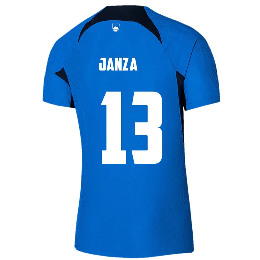 Danxen Kinderen Slovenië Erik Janza #13 Blauw Uitshirt Uittenue 24-26 T-Shirt