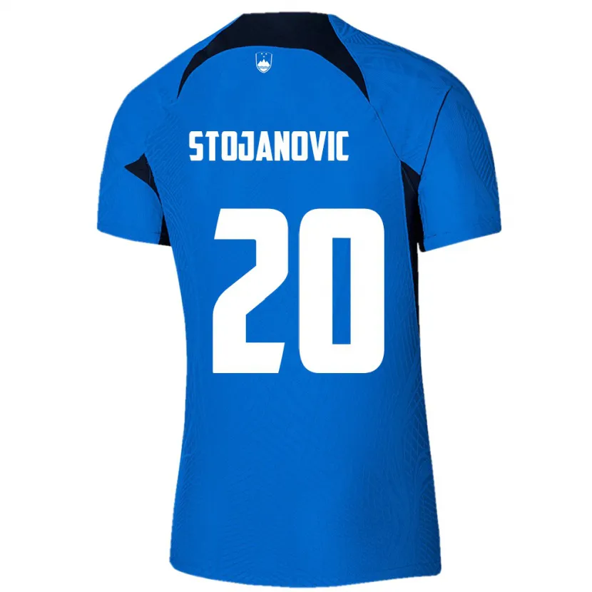 Danxen Kinderen Slovenië Petar Stojanović #20 Blauw Uitshirt Uittenue 24-26 T-Shirt