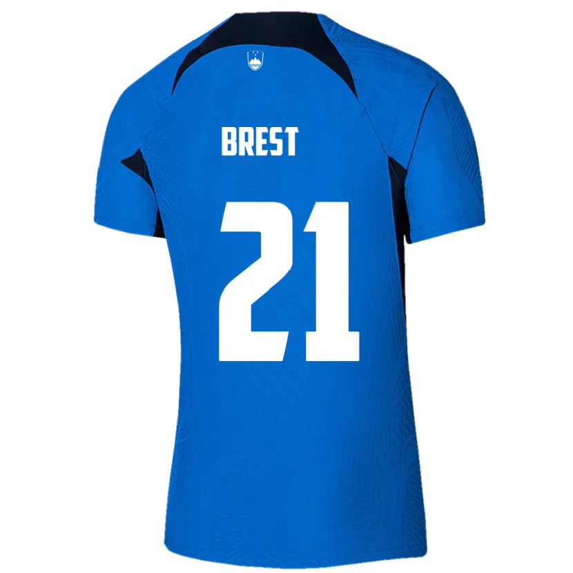 Danxen Kinderen Slovenië Marko Brest #21 Blauw Uitshirt Uittenue 24-26 T-Shirt