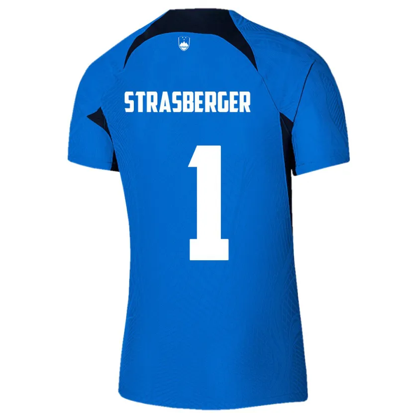 Danxen Kinderen Slovenië Tim Strasberger #1 Blauw Uitshirt Uittenue 24-26 T-Shirt