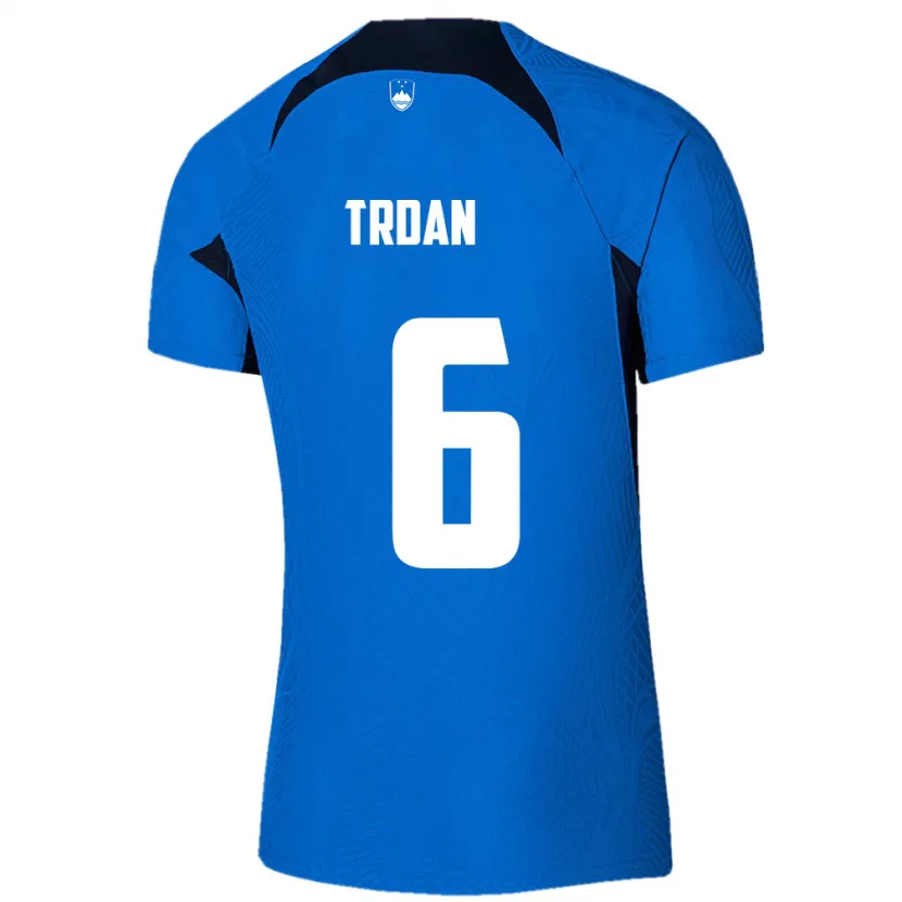 Danxen Kinderen Slovenië Miha Trdan #6 Blauw Uitshirt Uittenue 24-26 T-Shirt