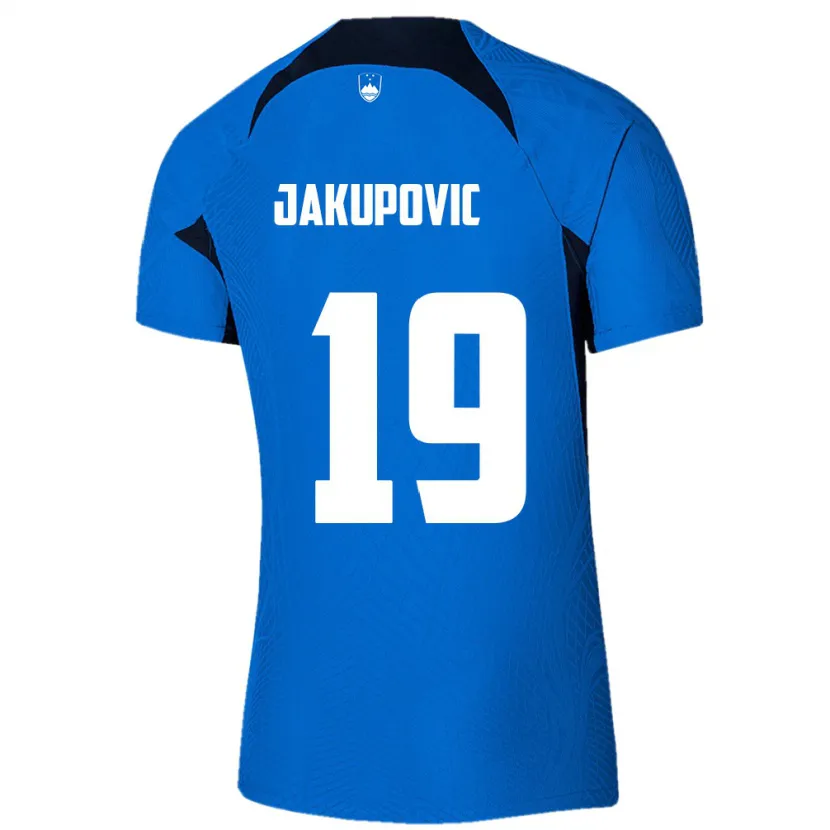Danxen Kinderen Slovenië Aldin Jakupovic #19 Blauw Uitshirt Uittenue 24-26 T-Shirt