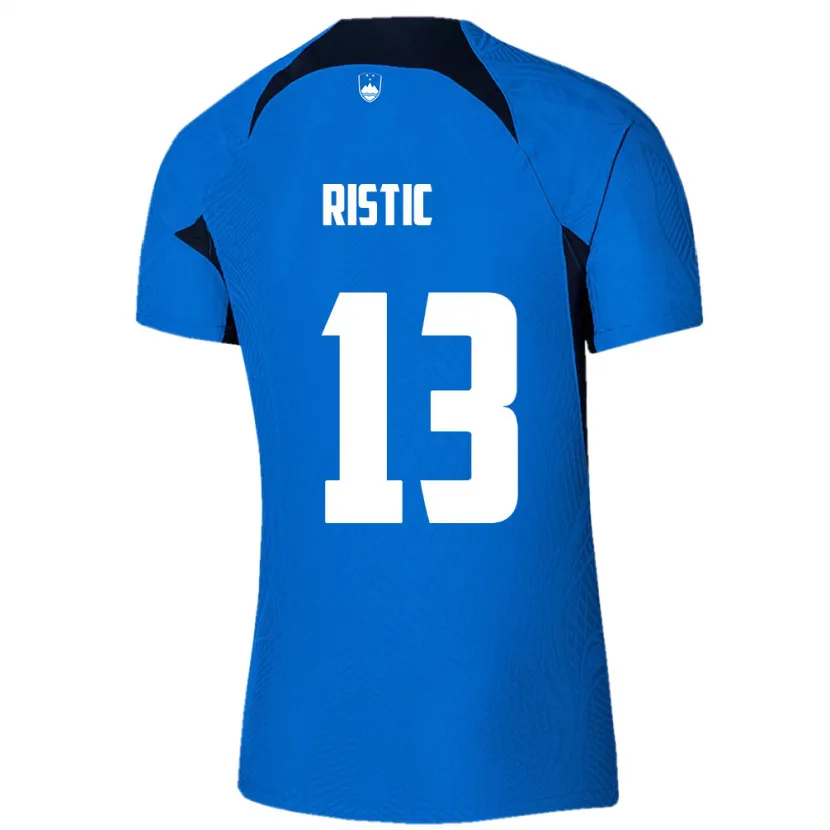 Danxen Kinderen Slovenië Aleks Ristic #13 Blauw Uitshirt Uittenue 24-26 T-Shirt