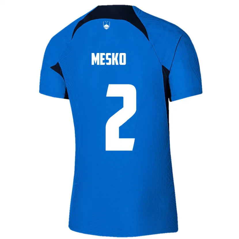 Danxen Kinderen Slovenië Zan Mesko #2 Blauw Uitshirt Uittenue 24-26 T-Shirt