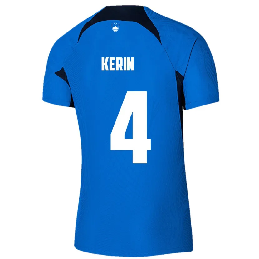 Danxen Kinderen Slovenië Mark Kerin #4 Blauw Uitshirt Uittenue 24-26 T-Shirt