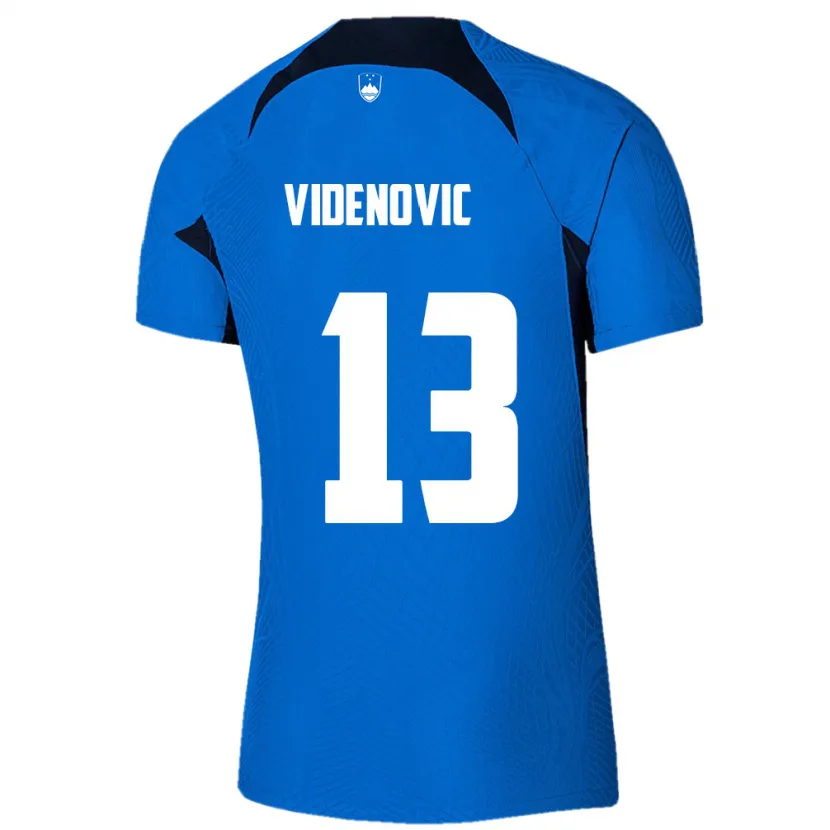 Danxen Kinderen Slovenië Denis Videnovic #13 Blauw Uitshirt Uittenue 24-26 T-Shirt