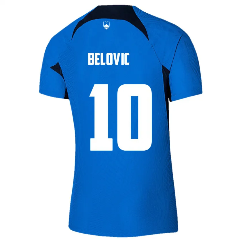 Danxen Kinderen Slovenië Nik Belovic #10 Blauw Uitshirt Uittenue 24-26 T-Shirt