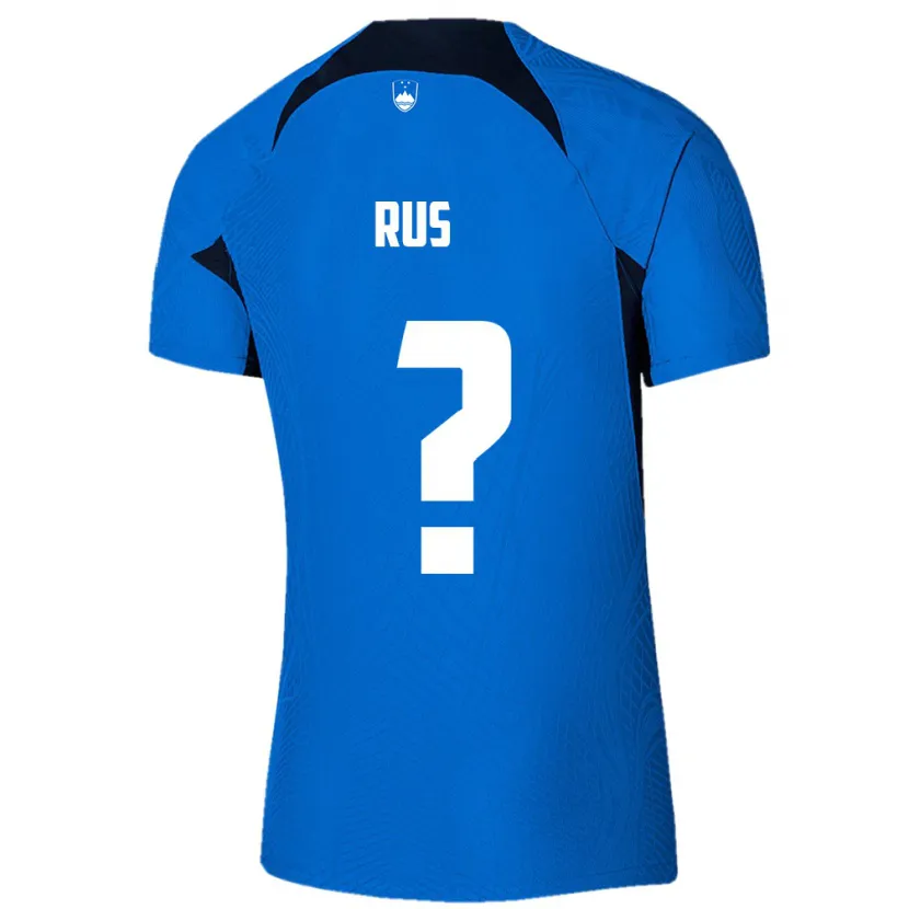 Danxen Kinderen Slovenië Luka Rus #0 Blauw Uitshirt Uittenue 24-26 T-Shirt