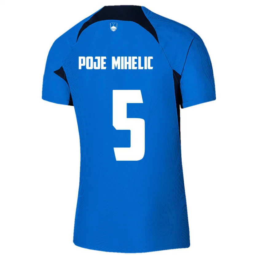 Danxen Kinderen Slovenië Naja Poje Mihelič #5 Blauw Uitshirt Uittenue 24-26 T-Shirt