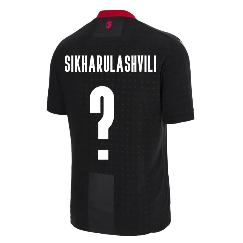 Danxen Kinderen Georgia Nika Sikharulashvili #0 Zwart Uitshirt Uittenue 24-26 T-Shirt
