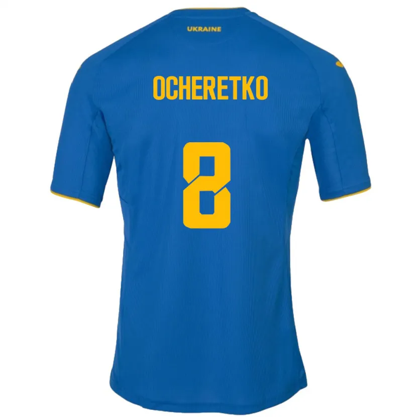 Danxen Kinderen Oekraïne Oleg Ocheretko #8 Blauw Uitshirt Uittenue 24-26 T-Shirt