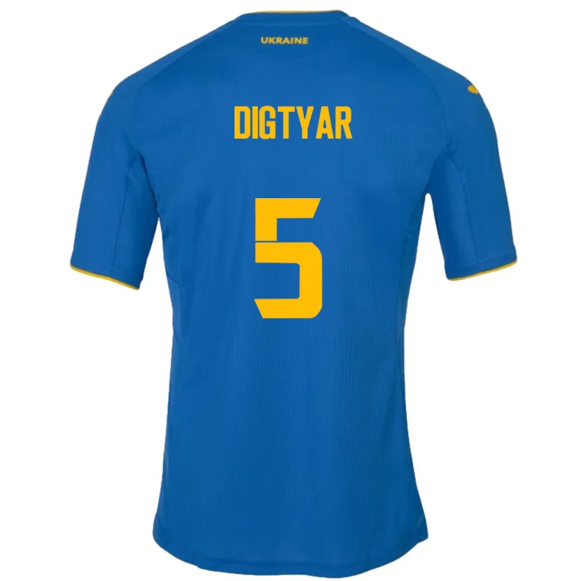 Danxen Kinderen Oekraïne Kyrylo Digtyar #5 Blauw Uitshirt Uittenue 24-26 T-Shirt