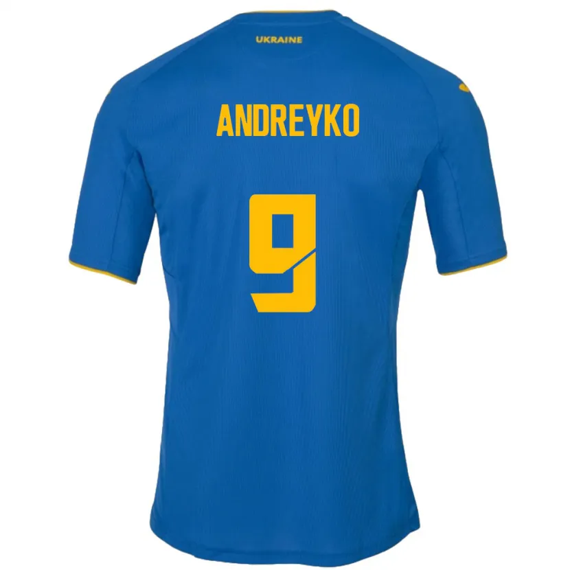 Danxen Kinderen Oekraïne Ivan Andreyko #9 Blauw Uitshirt Uittenue 24-26 T-Shirt