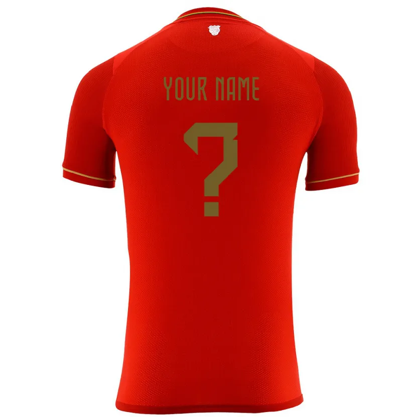 Danxen Kinderen Bolivia Uw Naam #0 Rood Uitshirt Uittenue 24-26 T-Shirt