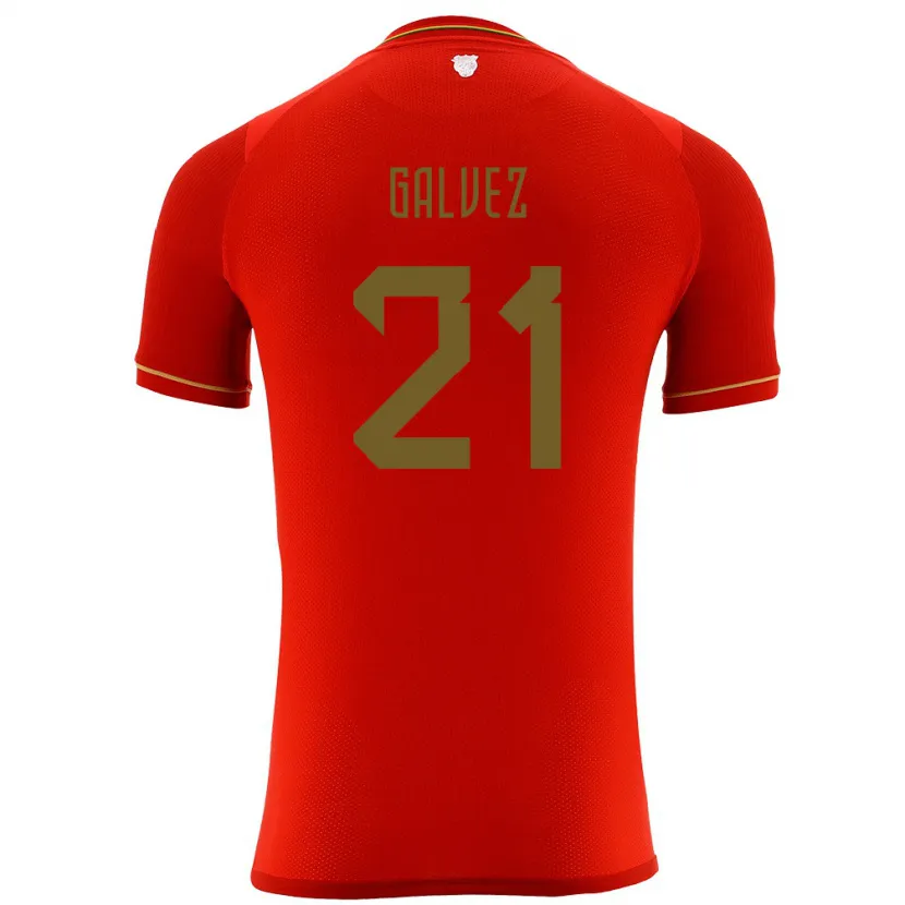 Danxen Kinderen Bolivia Vladimir Galvez #21 Rood Uitshirt Uittenue 24-26 T-Shirt