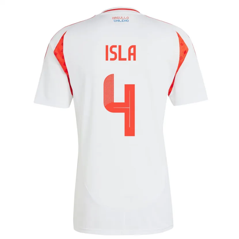 Danxen Kinderen Chili Mauricio Isla #4 Wit Uitshirt Uittenue 24-26 T-Shirt
