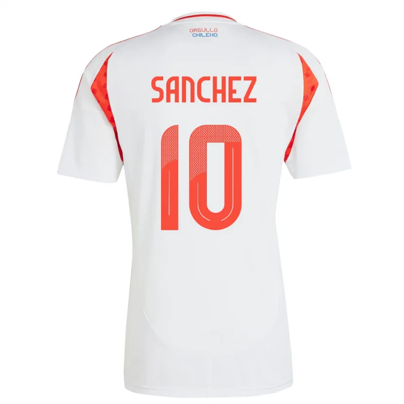 Danxen Kinderen Chili Alexis Sánchez #10 Wit Uitshirt Uittenue 24-26 T-Shirt