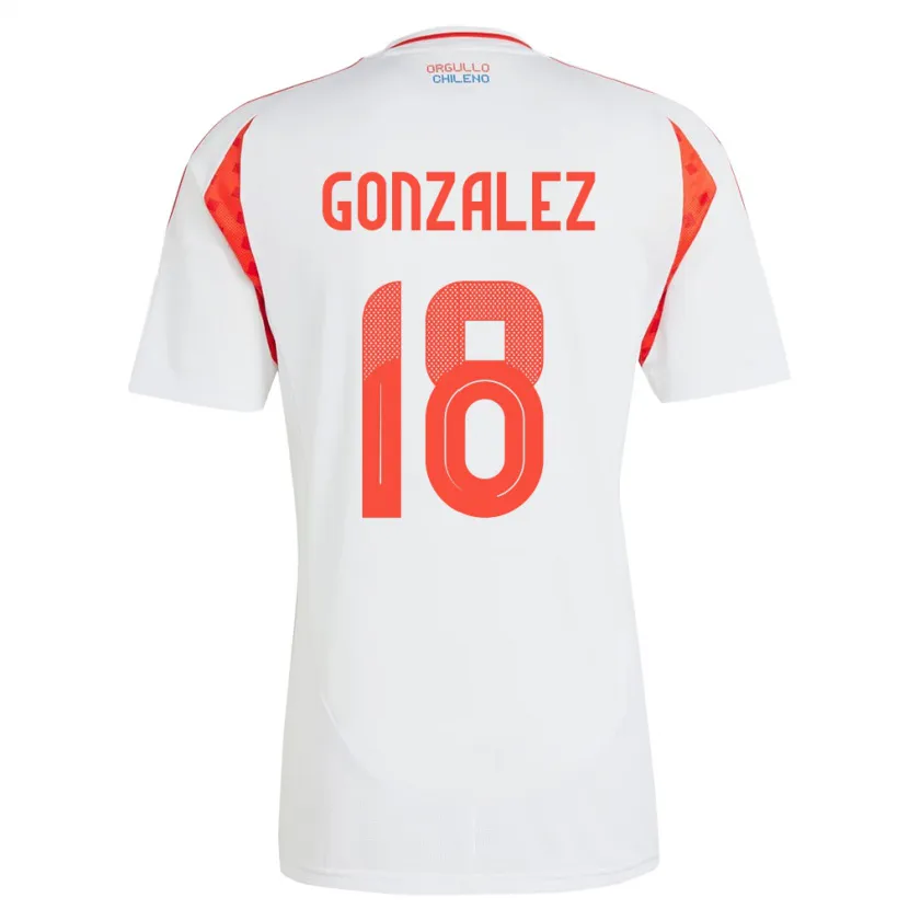 Danxen Kinderen Chili Bryan González #18 Wit Uitshirt Uittenue 24-26 T-Shirt