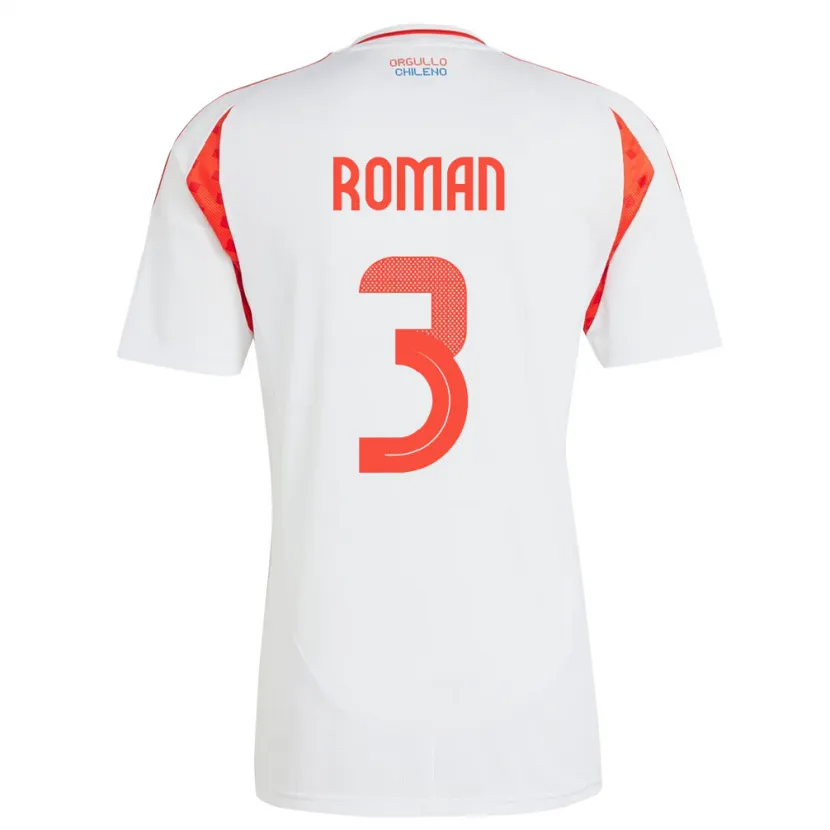 Danxen Kinderen Chili Iván Román #3 Wit Uitshirt Uittenue 24-26 T-Shirt