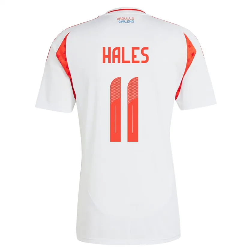 Danxen Kinderen Chili Alejandro Hales #11 Wit Uitshirt Uittenue 24-26 T-Shirt