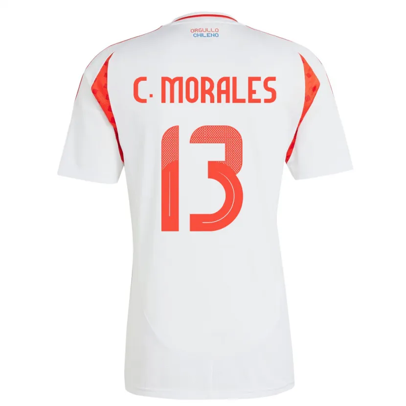 Danxen Kinderen Chili Cristián Morales #13 Wit Uitshirt Uittenue 24-26 T-Shirt