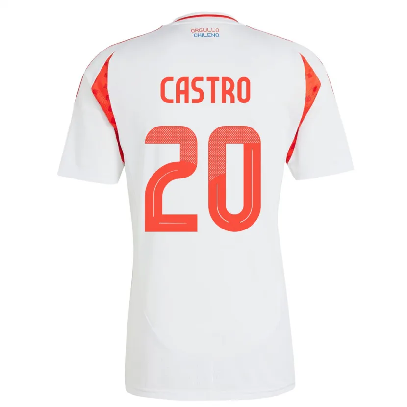 Danxen Kinderen Chili Benjamín Castro #20 Wit Uitshirt Uittenue 24-26 T-Shirt