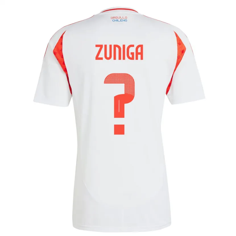 Danxen Kinderen Chili Máximo Zúñiga #0 Wit Uitshirt Uittenue 24-26 T-Shirt