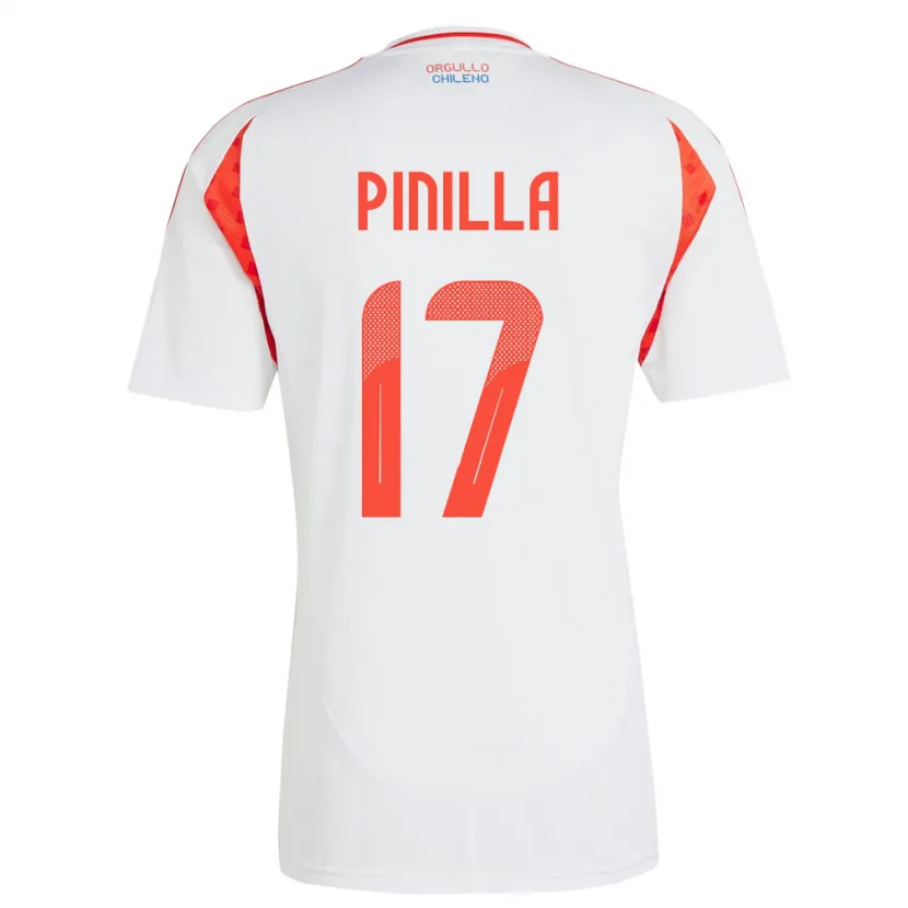 Danxen Kinderen Chili Fernanda Pinilla #17 Wit Uitshirt Uittenue 24-26 T-Shirt