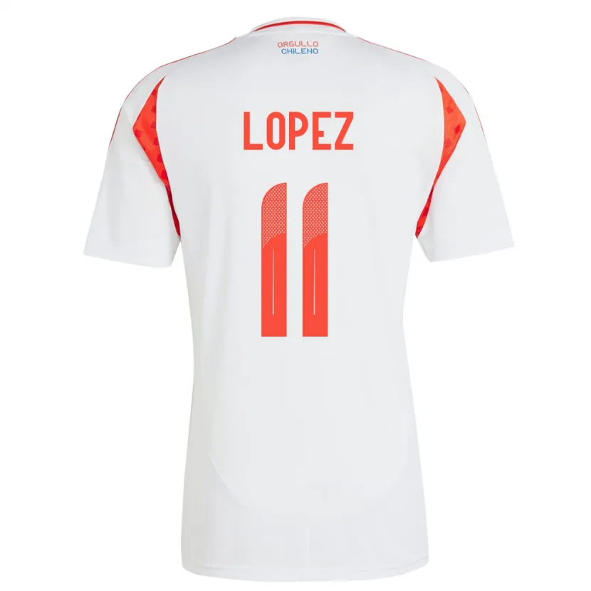 Danxen Kinderen Chili Yessenia López #11 Wit Uitshirt Uittenue 24-26 T-Shirt